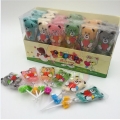 Piruleta de gelatina gomosa y afrutada suave con forma de oso de seis colores 