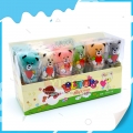 Piruleta de gelatina gomosa y afrutada suave con forma de oso de seis colores 