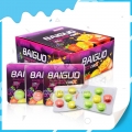 Chicle crujiente con cuatro sabores frutales 