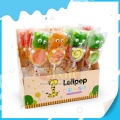 Caja de gomitas de zoológico coloridas con forma de animal, piruletas de dibujos animados 