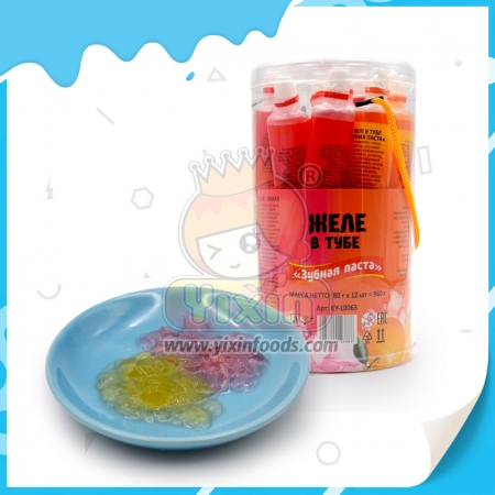 Gelatina con forma de pasta de dientes
