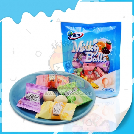 Bolitas de leche rellenas de mermelada de sabor a frutas