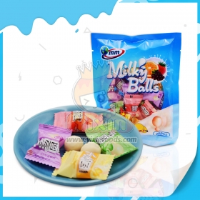 Bolitas de leche rellenas de mermelada de sabor a frutas