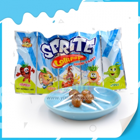 Piruleta de caramelo duro con cinco sabores de frutas