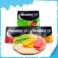 5 chicles de frutas de sabor dulce y delicioso. 