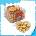 Caja de 2,4 g con forma de bola dorada dulce para escribir chocolate. 