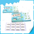 12 chicles con sabor a menta de buena calidad. 