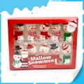 Malvavisco con forma de muñeco de nieve en caja 