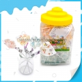 Piruleta de caramelo duro personalizada con forma de flor y sabor a fruta 