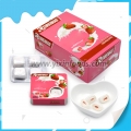 4 chicles rellenos de mermelada con sabor a leche de fresa 