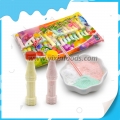 Bolsa de embalaje, botella, caramelo en polvo ácido, sabor afrutado. 