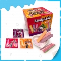 Divertidos palitos de caramelo de frutas Loka CC con prensa de 3 colores. 