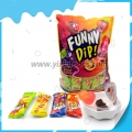 Divertida piruleta de fruta con mermelada de chocolate 