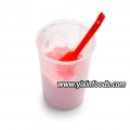 Caramelo de polvo ácido Halal en taza con cuchara Caramelo de polvo ácido de fruta 