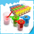 Caramelo de polvo ácido Halal en taza con cuchara Caramelo de polvo ácido de fruta 