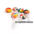 Piruleta de arcoíris redonda dulce con forma de flor 