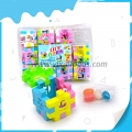 Bloques de construcción educativos de rompecabezas de dibujos animados con caramelos de gelatina 