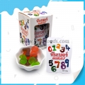 Caramelos gomosos con sabor a fruta de colores y forma de número 