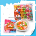 Caramelos gomosos coloridos con sabor a fruta y forma de pizza de 12 g 