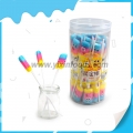 Piruleta dura afrutada con forma de maíz de colores 