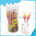 Piruleta de caramelo duro con forma de oso de tres colores 