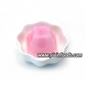 Taza de gelatina de pudín de frutas en barril 
