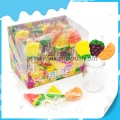 Piruleta con forma de frutas mixtas en caja 