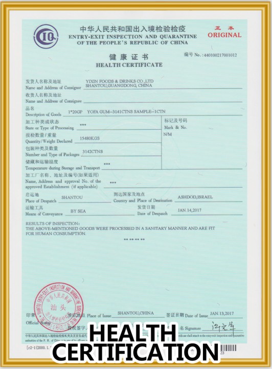 Certificado Saludable